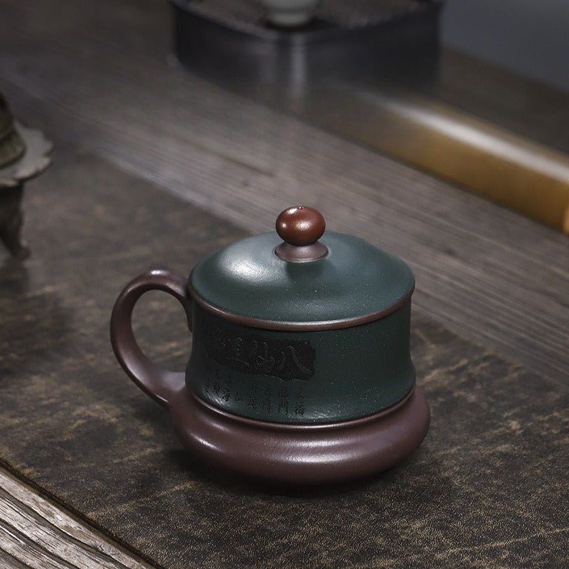 Master Handmade Yixing Zisha Tea Mug [Baxian Cheng Rui] (Jinsha Zi Ni - 480ml) - YIQIN TEA HOUSE | yiqinteahouse.com | tea mug, teaware