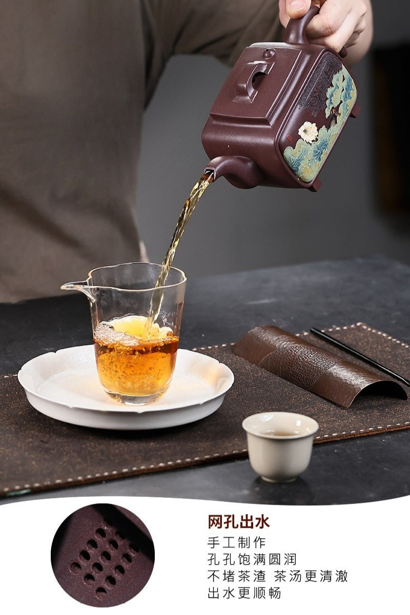 Théière Yixing Zisha entièrement faite à la main [Yi Mai Xiang Cheng] (Tian Qing Zi Ni - 520 ml)