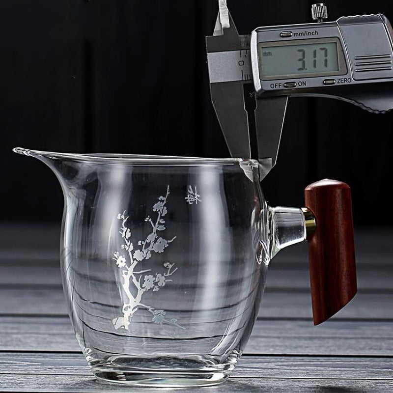 植物系 玻璃公道杯 带不锈钢滤网 350ml