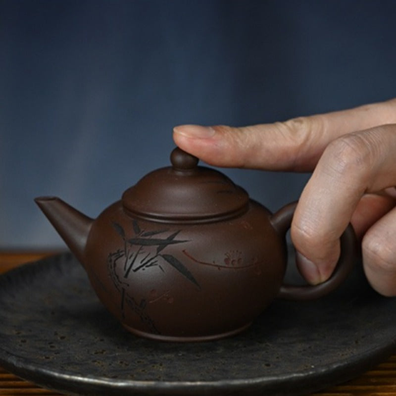 Yixing Zisha Teapot [Bamboo Breeze Shui Ping] (Zi Ni - 150ml)