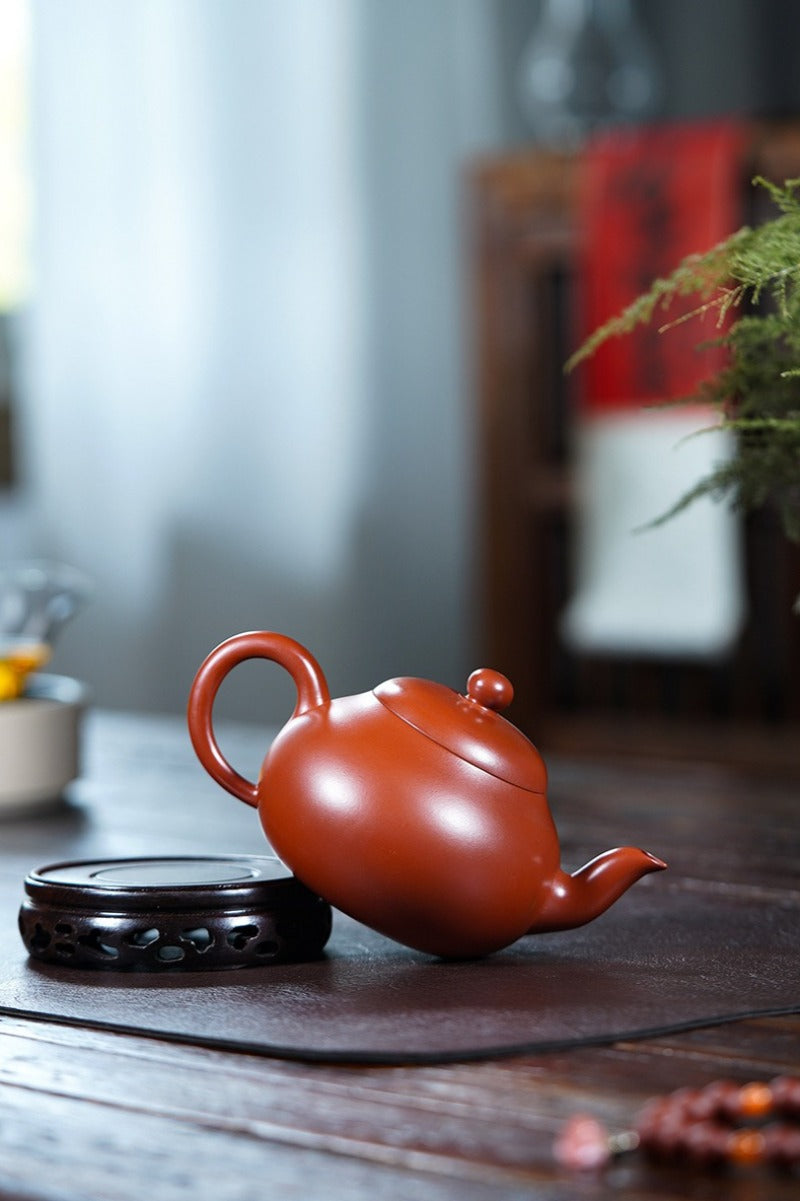 Teko Yixing Zisha Buatan Tangan Sepenuhnya [Wendan Pot] (Dahongpao - 300ml)
