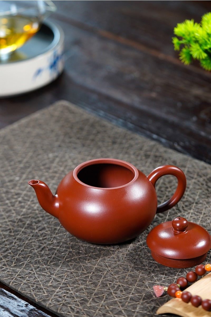 Teko Yixing Zisha Buatan Tangan Sepenuhnya [Wendan Pot] (Dahongpao - 300ml)