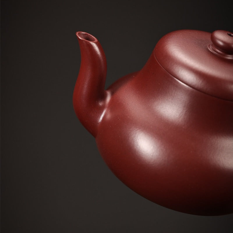 全手工宜兴紫砂茶壶 [君德壶] (龙血砂 - 150ml)