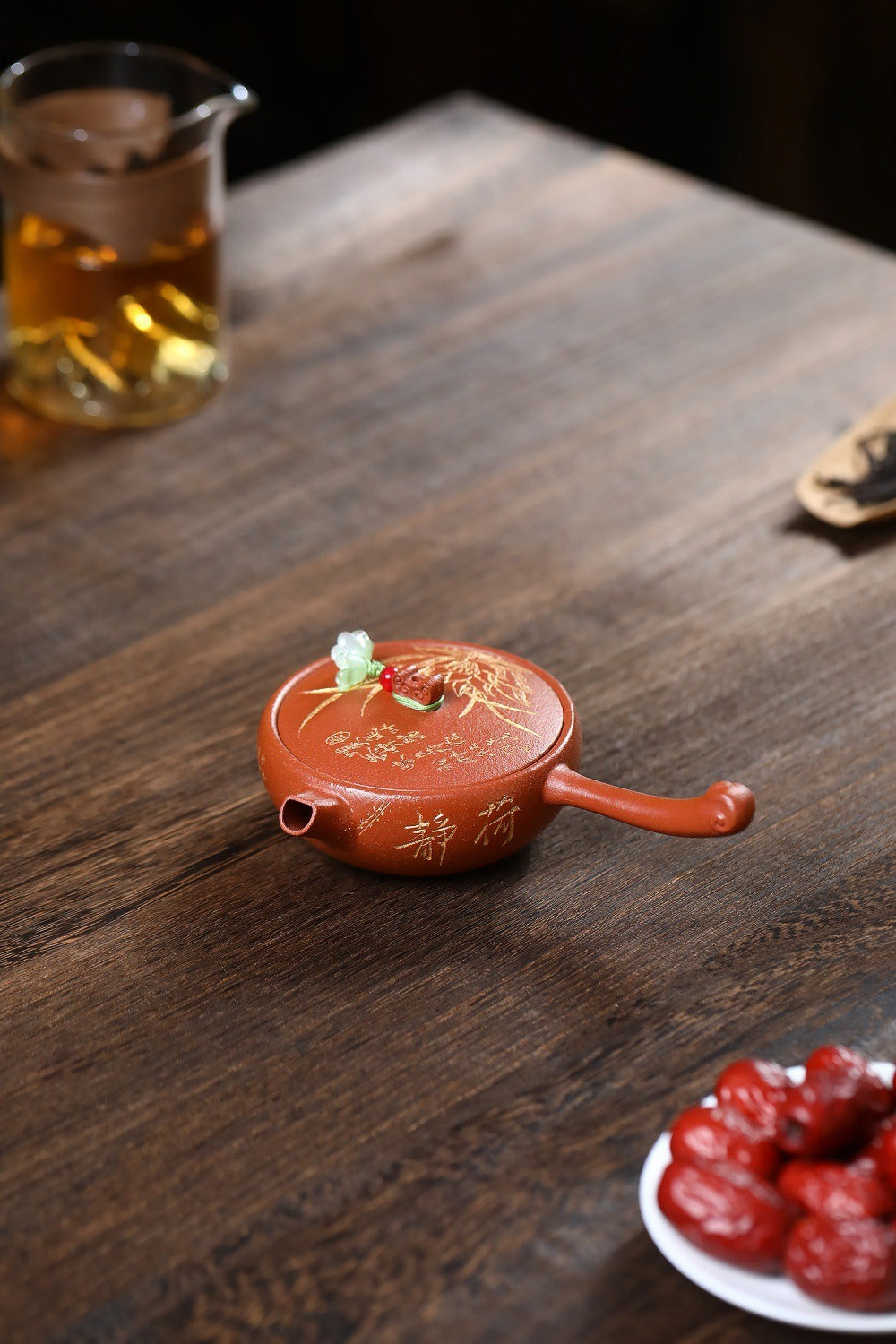 Yixing Zisha Teapot [Lotus Tang Yu] (Hong Jiang Po Ni - 110ml)