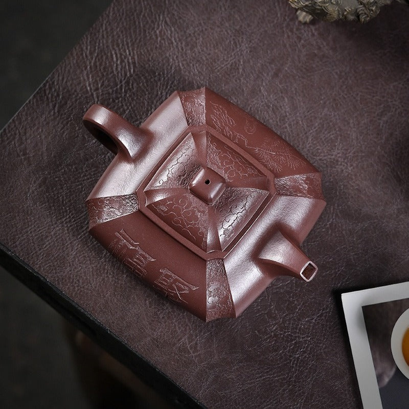 Théière Yixing Zisha entièrement faite à la main [Ju Fu] (Zi Ni - 450 ml)