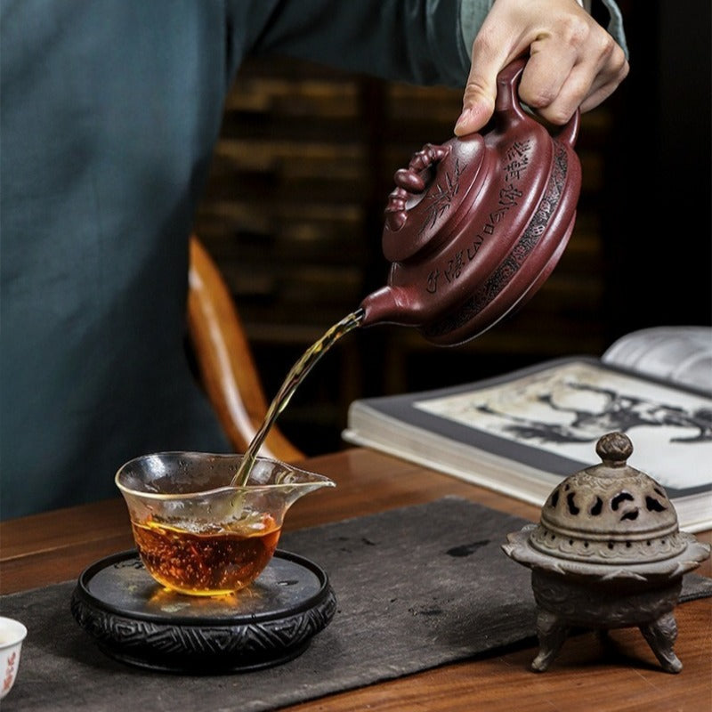 Full Handmade Yixing Zisha Teapot [Lucky Bamboo] (Zi Ni - 480ml)