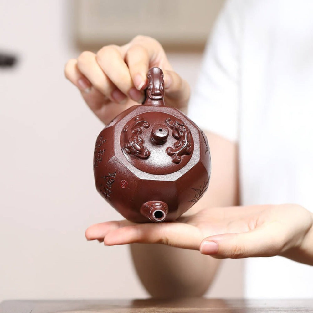 Full Handmade Yixing Zisha Teapot [Bamian Linglong Pot] (Zi Ni - 200ml)
