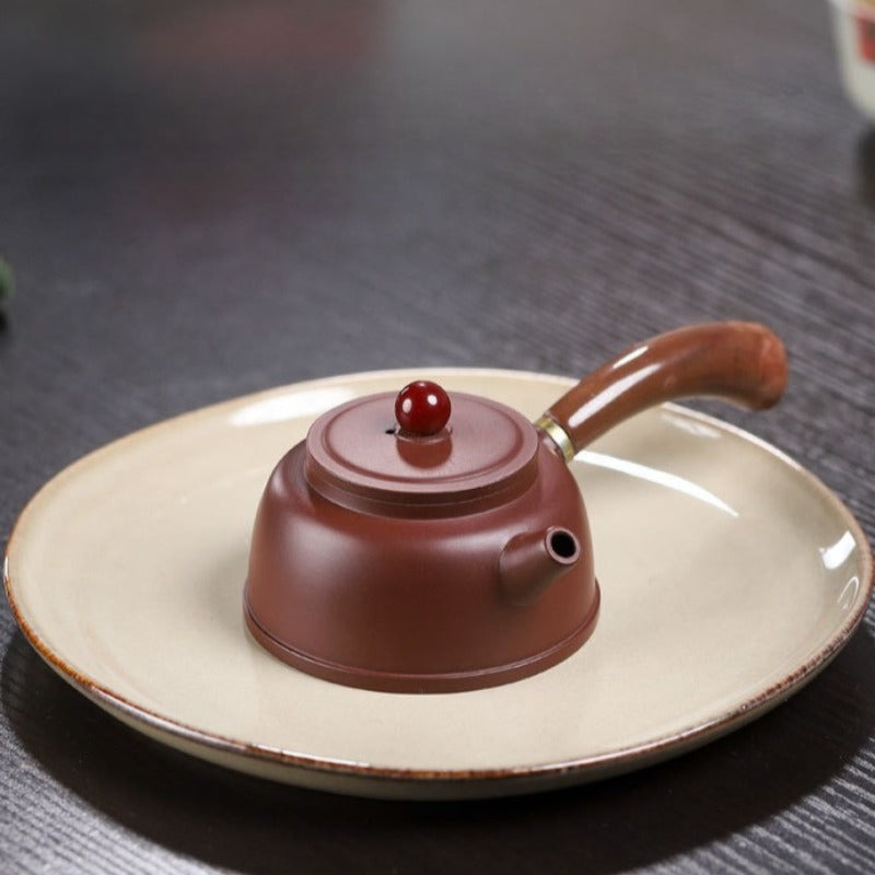 宜兴紫砂茶壶【唐羽钟韵】（紫朱泥/大红袍 - 155ml）