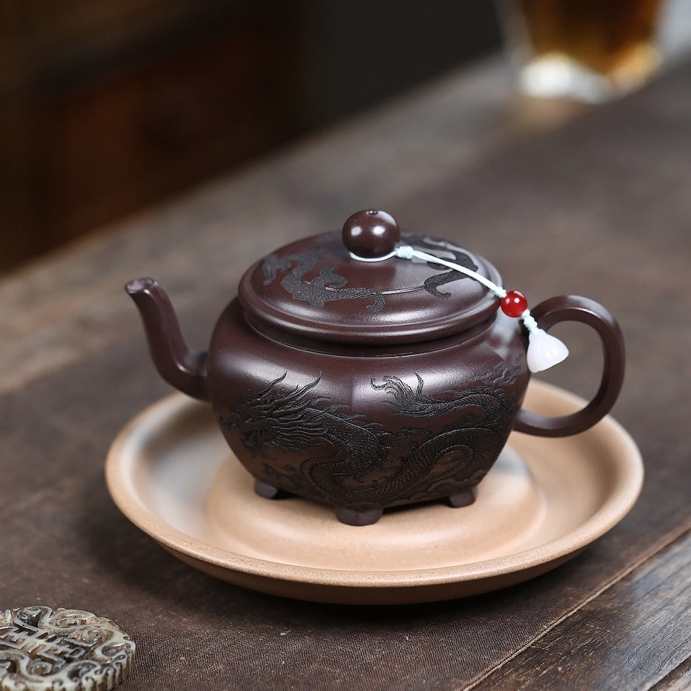 Yixing Zisha Teapot [Dragon Liufang] (Gu Tong Wu Ni - 330ml)