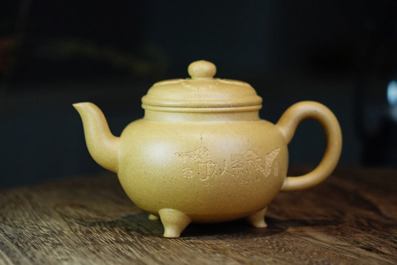 Théière Yixing Zisha entièrement faite à la main [Dabin Ruyi] (Bensan Lu Ni - 200 ml)