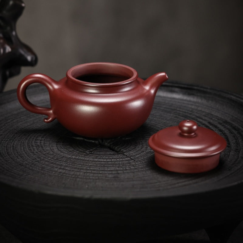 Théière Yixing Zisha entièrement faite à la main [Pot Fanggu] (Long Xue Sha - 160ml)