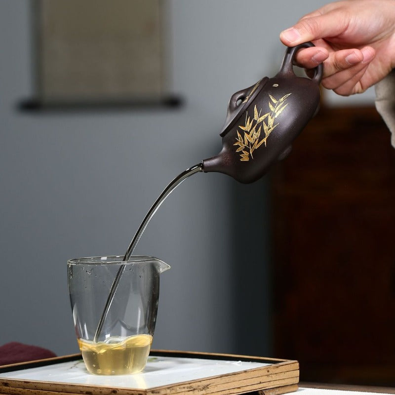 Théière Yixing Zisha [Bambou Shi Piao] (Hei Jin Sha - 240 ml)