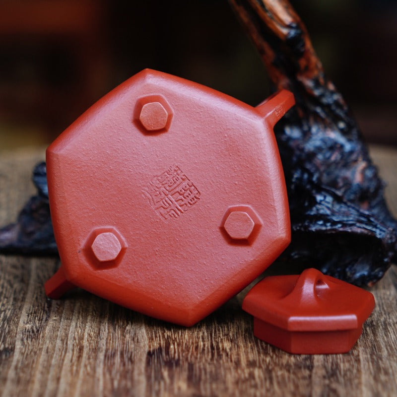 Full Handmade Yixing Zisha Teapot [Liufang Shi Piao Pot] (Zhu Ni - 120ml)