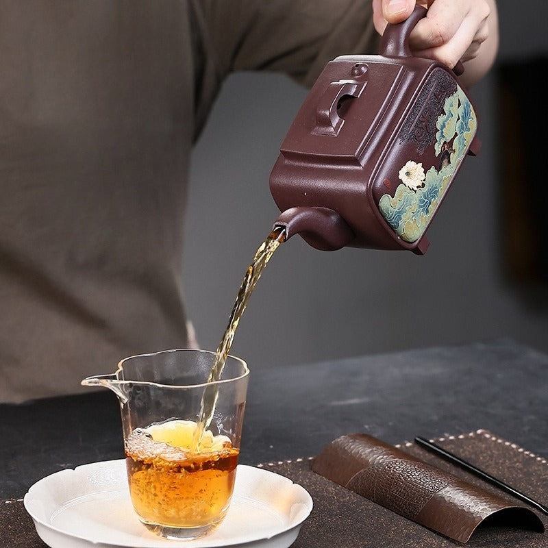 Théière Yixing Zisha entièrement faite à la main [Yi Mai Xiang Cheng] (Tian Qing Zi Ni - 520 ml)