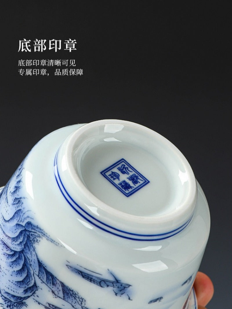 Ancient Celadon Style Ceramic [Jinxiu Heshan] Sancai Gaiwan Set 190ml