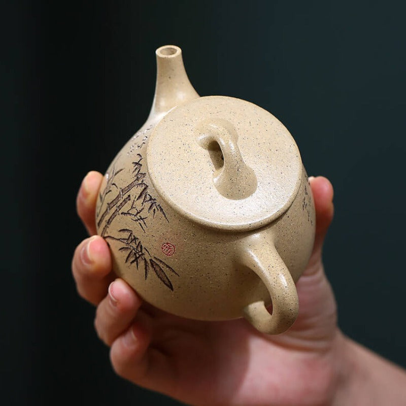 Full Handmade Yixing Zisha Teapot [Gao Shi Piao Pot] (Bensan Lu Ni - 200ml)
