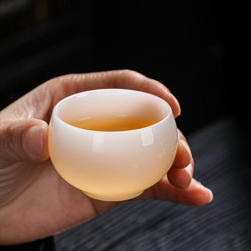 Eisjade-Weißporzellan glasiert kleine Teetasse 30-65ml
