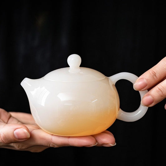 冰玉白玉瓷釉烧【西施壶】80/200/300ml