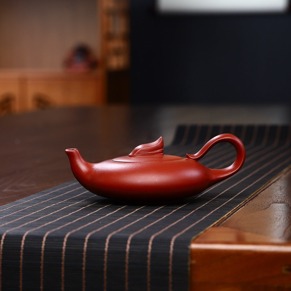 Yixing Zisha Teapot [Smooth & Fine 一帆风顺] Painted/Plain (Dahongpao - 200ml)