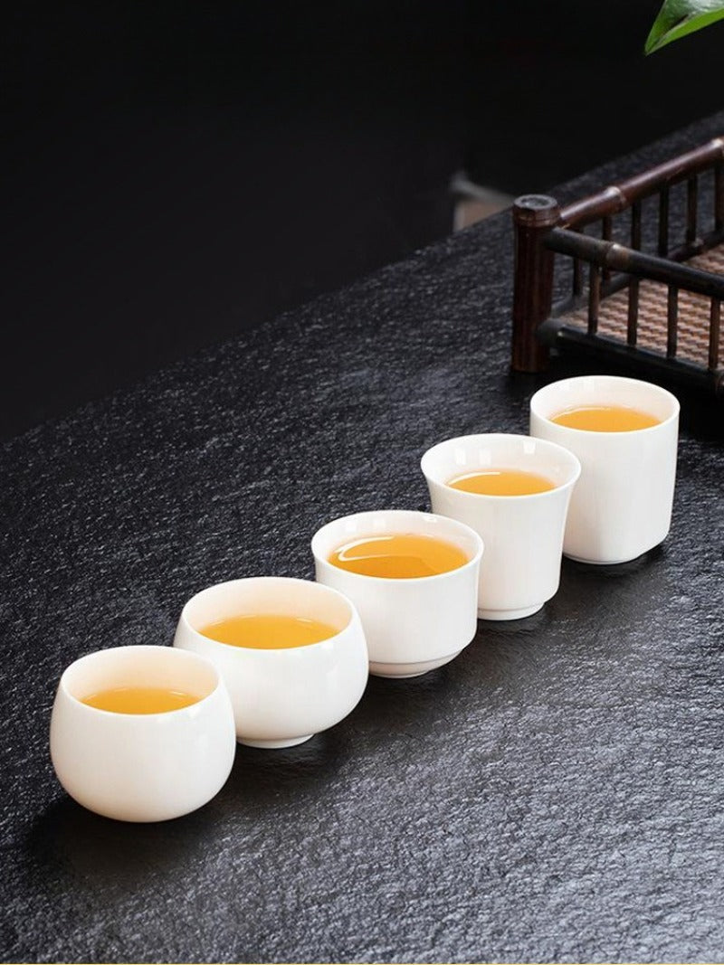 Mutton Fat Jade White Porcelain Glazed Master Tea Cup 75-120ml