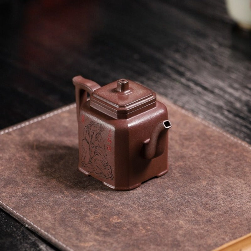 Tetera Yixing Zisha completamente hecha a mano [Zui Huanghun] (Di Cao Qing - 150 ml)