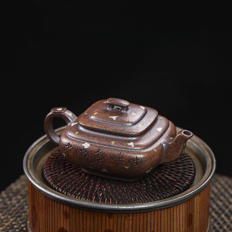 Full Handmade Yixing Zisha Teapot [Sifang Xin Qiao] (Firewood Fired Duan Ni - 150ml)