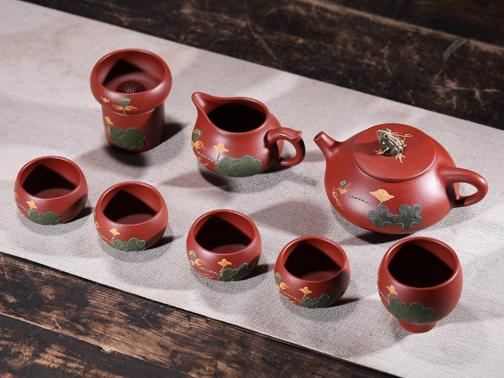 Service à thé Yixing Zisha [Étang de lotus au clair de lune] (Dahongpao - 260 ml)