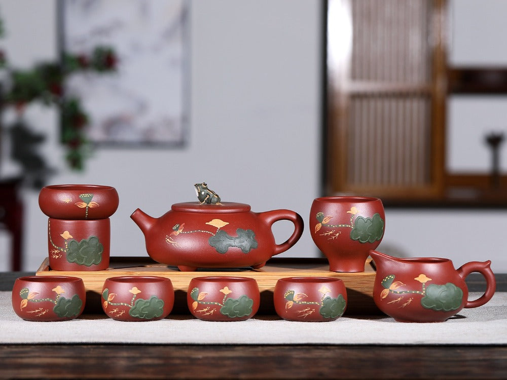 Service à thé Yixing Zisha [Étang de lotus au clair de lune] (Dahongpao - 260 ml)