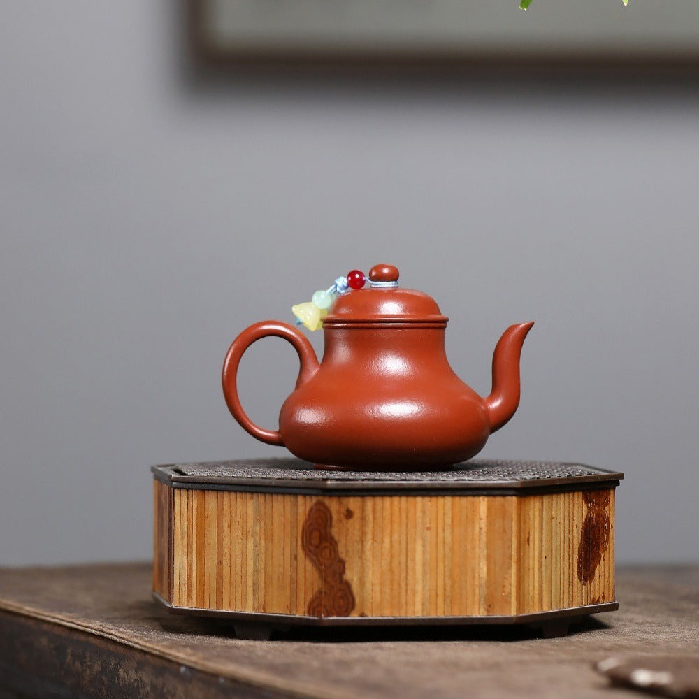 Yixing Zisha Teapot [Mini Si Ting] (Wrinkled Skin Zhu Ni - 100ml)