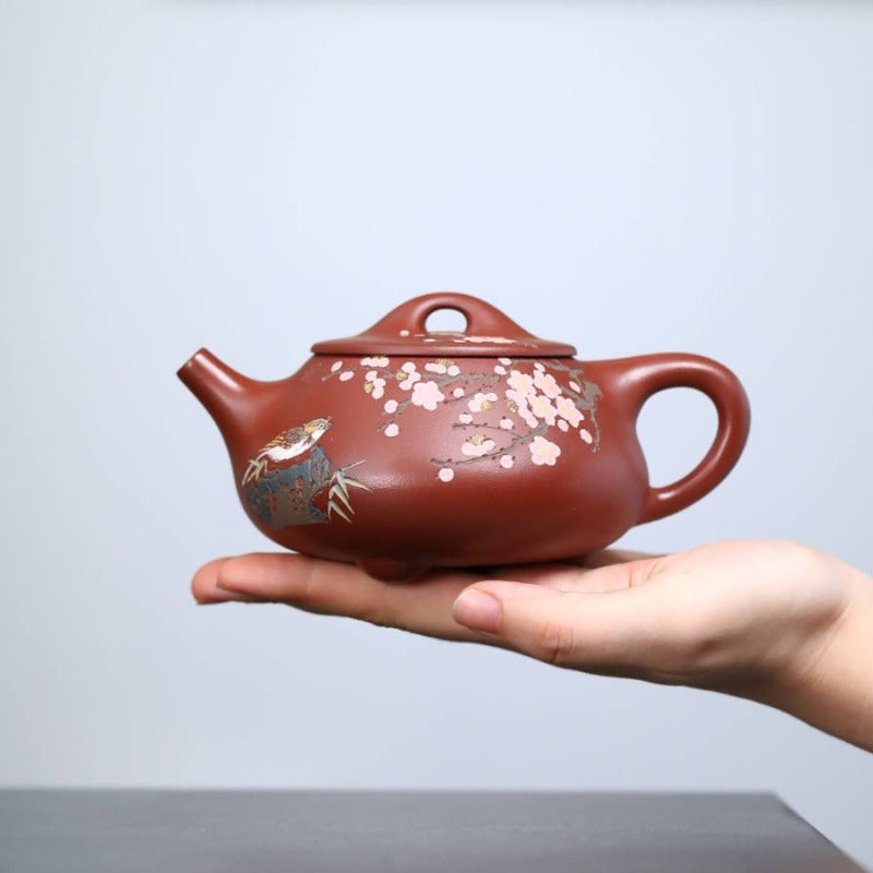 Full Handmade Yixing Zisha Teapot [Jingzhou Shi Piao Pot] (Hong Ni - 280ml)