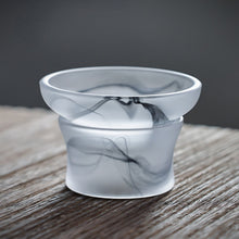 Load image into Gallery viewer, Ink Paint Glass Zen Tea Cup/Fair Cup/Gaiwan/Tea Strainer/Full Set
