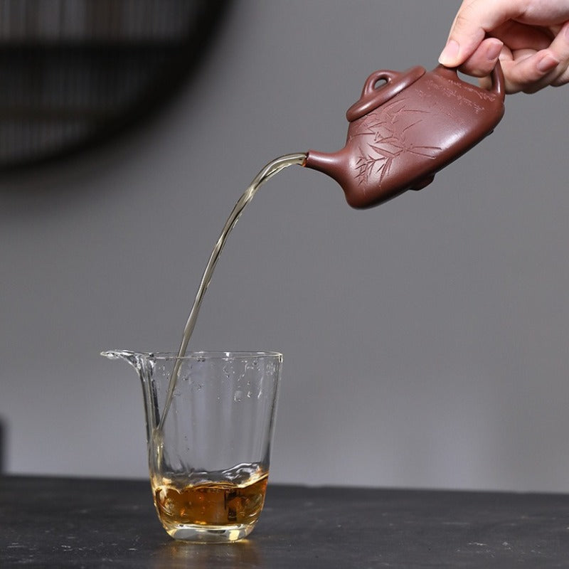 Yixing Zisha Teapot [Qingfeng Ziye Shi Piao] (Zi Ni - 180ml)