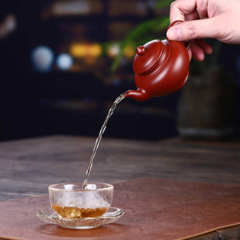 全手工宜兴紫砂茶壶 [笑樱壶] (大红袍 - 110ml)