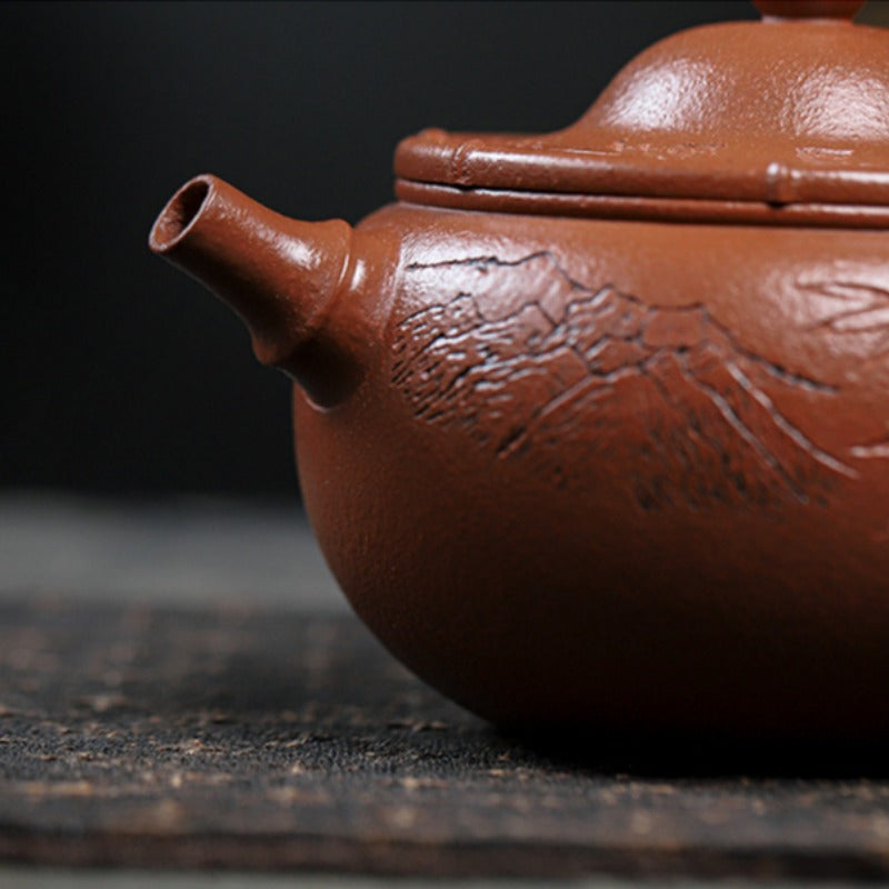 Full Handmade Yixing Zisha Teapot [Shanye Qingzhu] (Jiang Po Ni - 390ml)