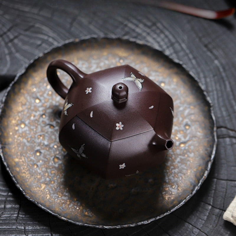 Full Handmade Yixing Zisha Teapot [Butterfly Xishi] (Zi Jia Ni - 460ml) - YIQIN TEA HOUSE | yiqinteahouse.com | >300ml, full handmade zisha teapot, teapot, teaware