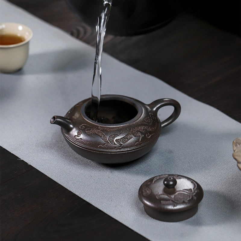 Full Handmade Yixing Zisha Teapot [Yu Yuan] (Tian Qing Ni - 180ml)