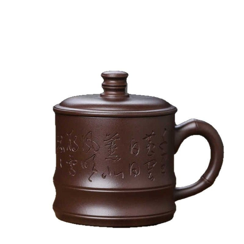 Tasse à thé Yixing Zisha entièrement faite à la main [bambou] (Lao Zi Ni - 430 ml)