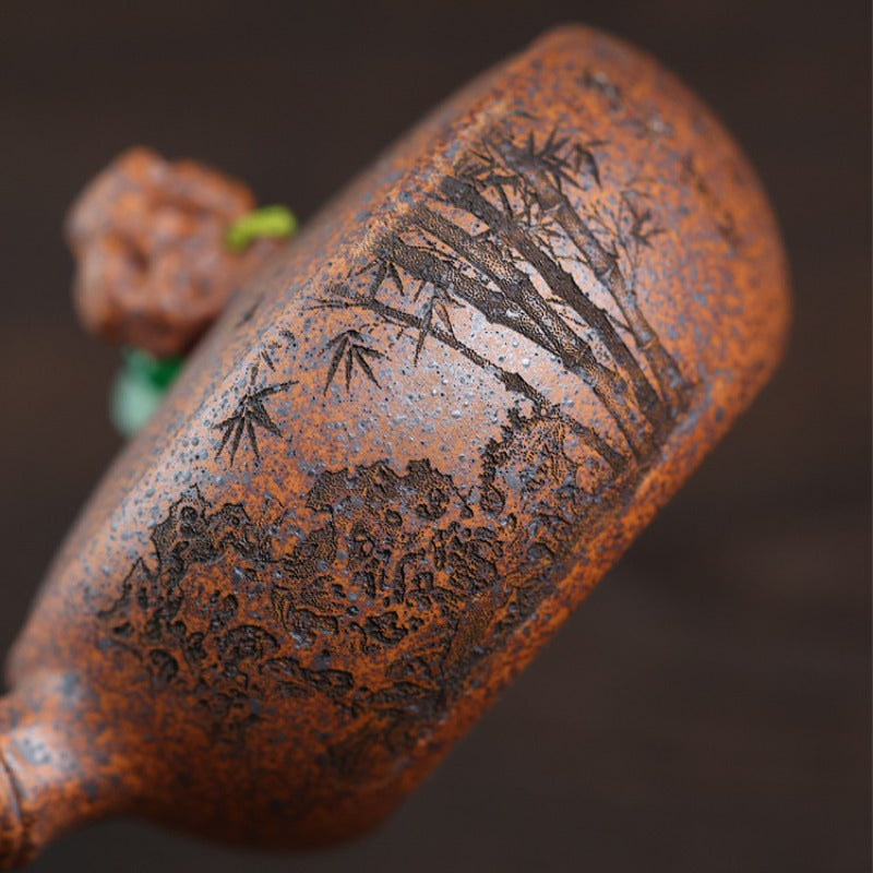 Yixing Zisha Teapot [Bamboo Tang Yu] (Duan Ni Firewood Fired - 120ml)