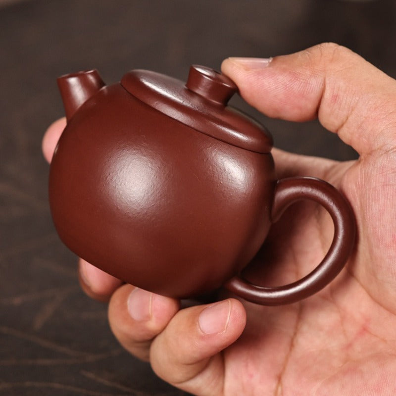 Teiera Yixing Zisha completamente fatta a mano [Mini Ruota Gigante] (Zi Zhu Ni - 110ml)