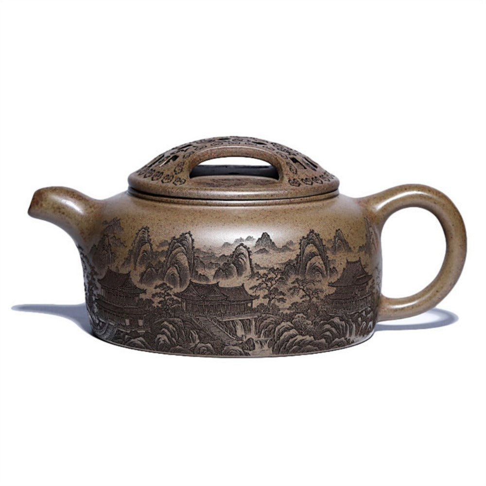 Théière Yixing Zisha [Pot Guanshan Niu Gai] (Cuisson au bois de chauffage Chenxiang Ni - 700 ml)