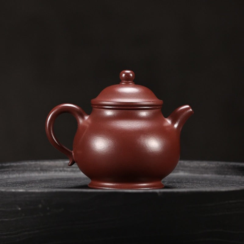 Vollhandgefertigte Yixing Zisha Teekanne [Gao Pan Kanne] (Hong Pi Long - 150ml)