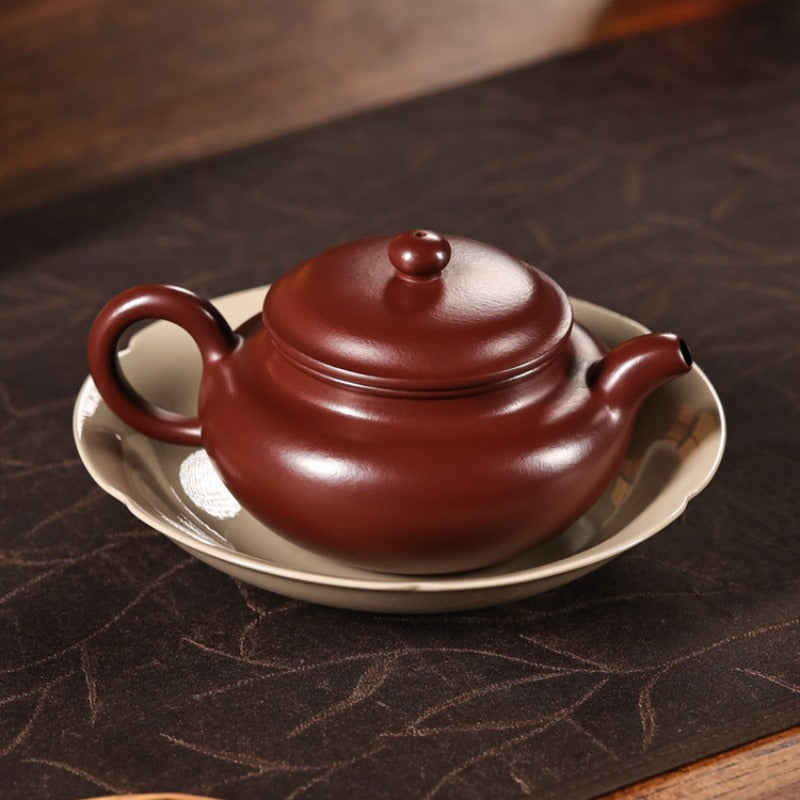 Théière Yixing Zisha entièrement faite à la main [Théière Fanggu] (Zi Zhu Ni - 200ml)