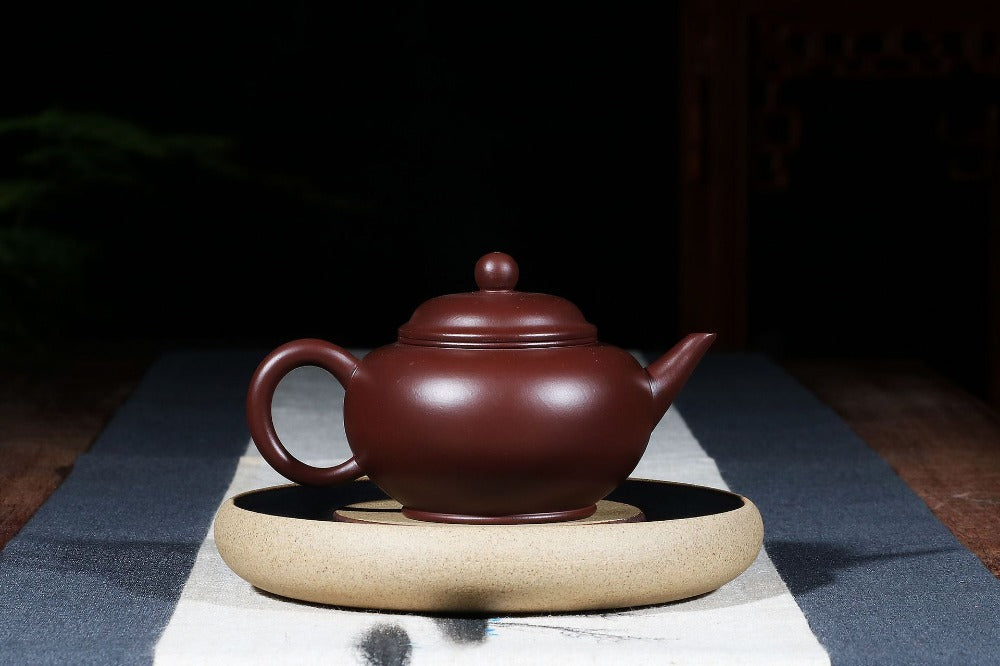 Yixing Zisha Teapot [Shui Ping Pot] (Zi Zhu Ni - 210ml)