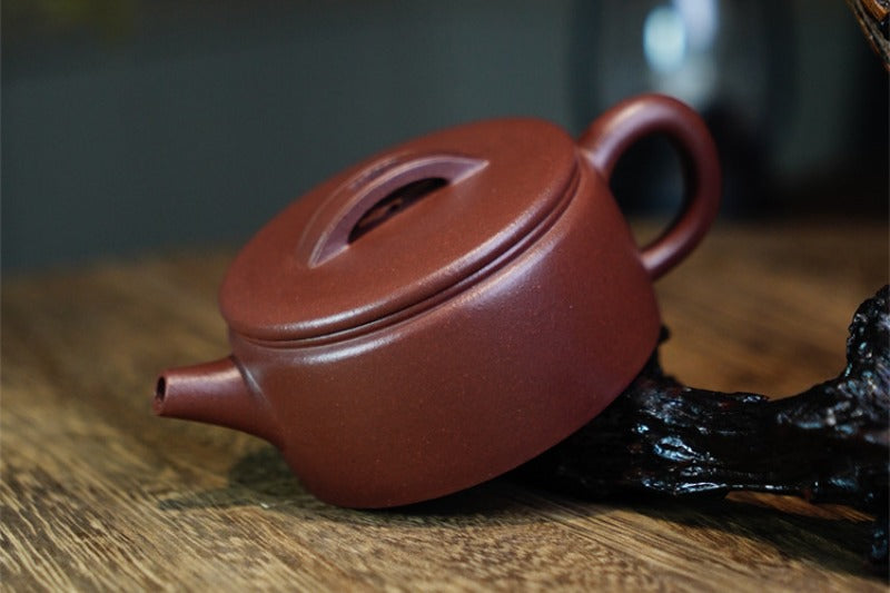 Théière Yixing Zisha entièrement faite à la main [Pot Hanwa] (Di Cao Qing - 110 ml)