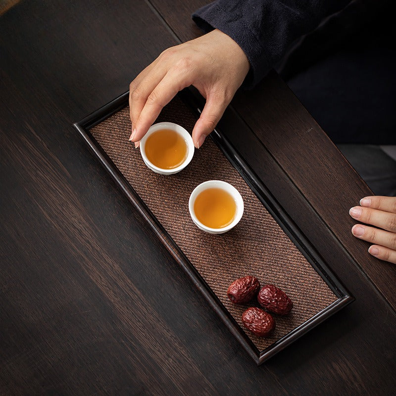 Sandalwood Bamboo Rattan Tea Tray - YIQIN TEA HOUSE | yiqinteahouse.com | tea tray, teaware