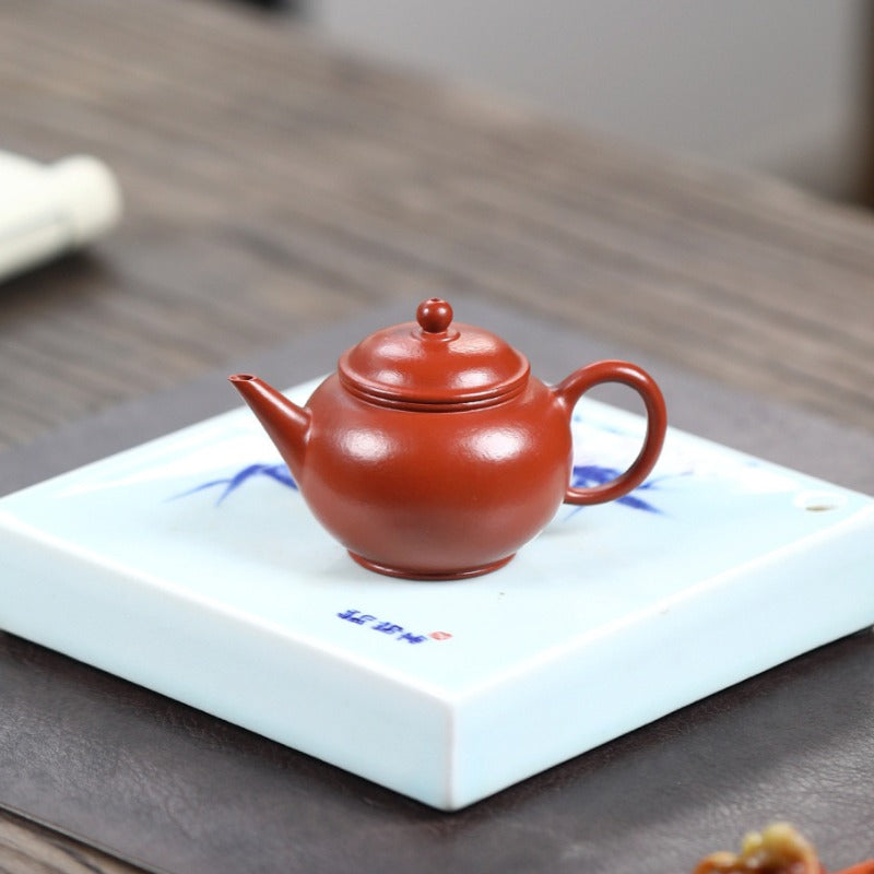 Yixing Zisha Teapot [Shui Ping] (Wrinkled Skin Zhu Ni - 95ml)