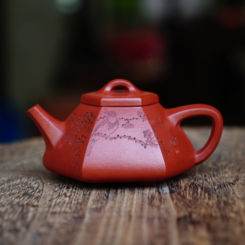 Full Handmade Yixing Zisha Teapot [Liufang Shi Piao Pot] (Zhu Ni - 120ml)