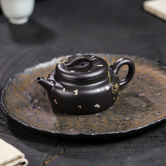 Full Handmade Yixing Zisha Teapot [Jin Zhi Yuye] (Hei Luo Lan - 150ml)
