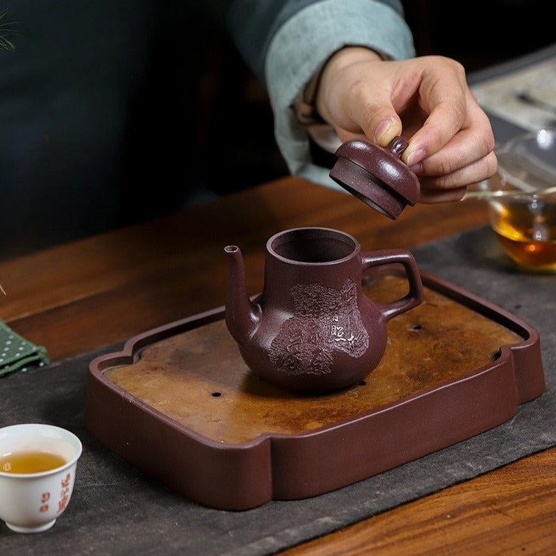 Full Handmade Yixing Zisha Teapot [Qing Feng Ming Yue] (Zi Ni - 170ml) - YIQIN TEA HOUSE | yiqinteahouse.com | <200ml, full handmade zisha teapot, teapot, teaware