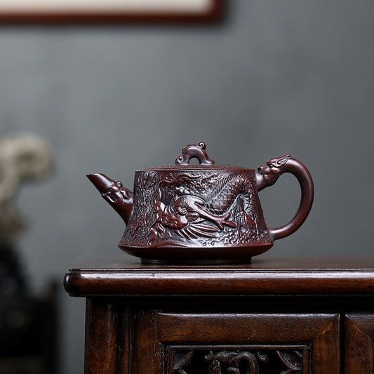 Yixing Zisha Teapot [Dragon Zhu Chu] (Tie Xie Hong Sha - 350ml)